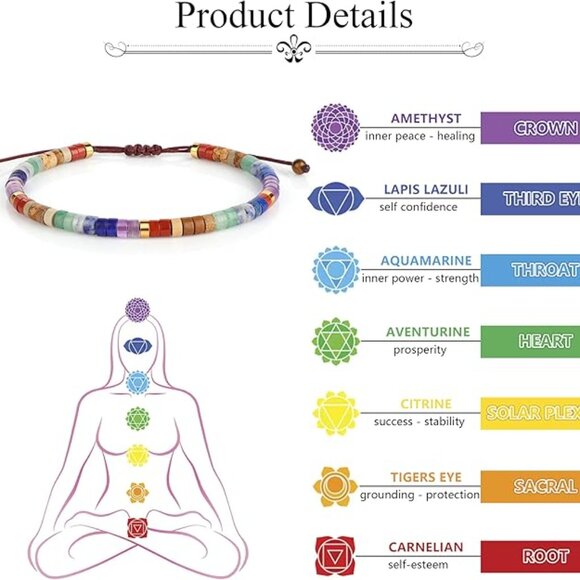 Chakra Bracelets for Women Crystals & Healing Stones Crystal Bracelet Healing - Picture 5 of 8